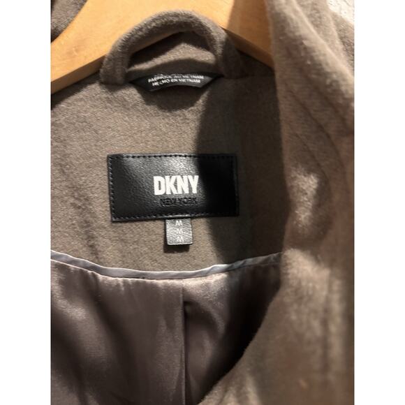 DKNY Womens Wool Blend Peacoat Trench Coat Brown/Green Size Medium - Picture 9 of 14